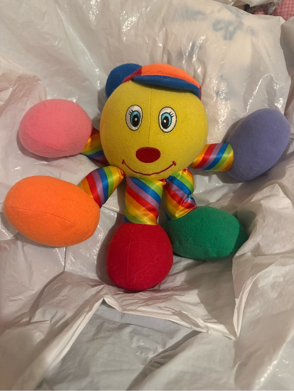 Vintage Jolly Toys Rainbow Chime Plush Octopus 1995 Seen In Baby Einstein Rare